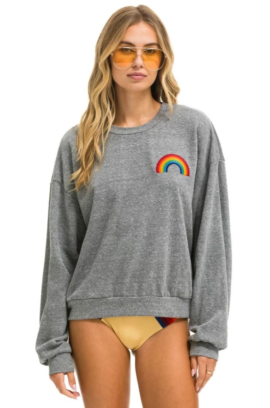 Aviator Nation heathered grey logo hoodie - size small